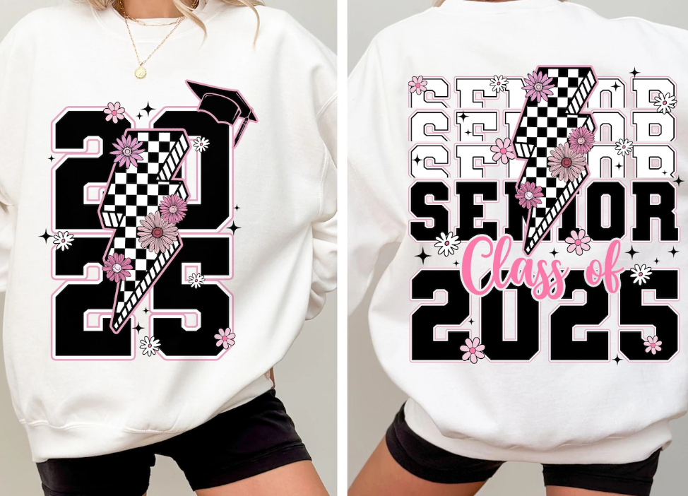 Pink & Black Checkered 2025 Senior